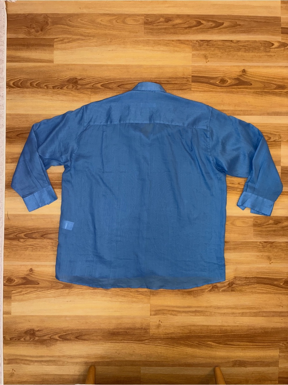 The Frankie Shop Blue Marine Linen Button Down Shirt - Picture 6 of 7